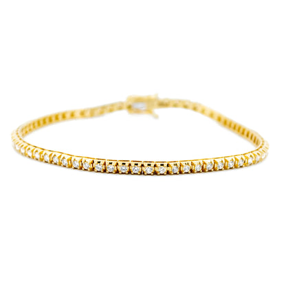 Diamond Line Tennis Bracelet, 1 carat, in Yellow Gold  