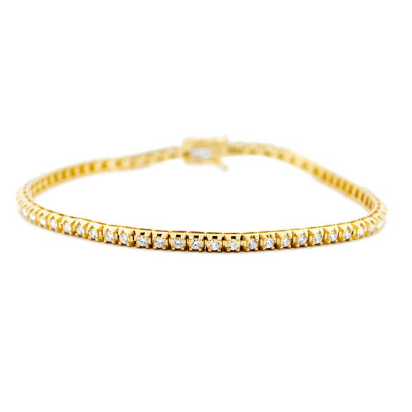 Diamond Line Tennis Bracelet, 1 carat, in Yellow Gold  