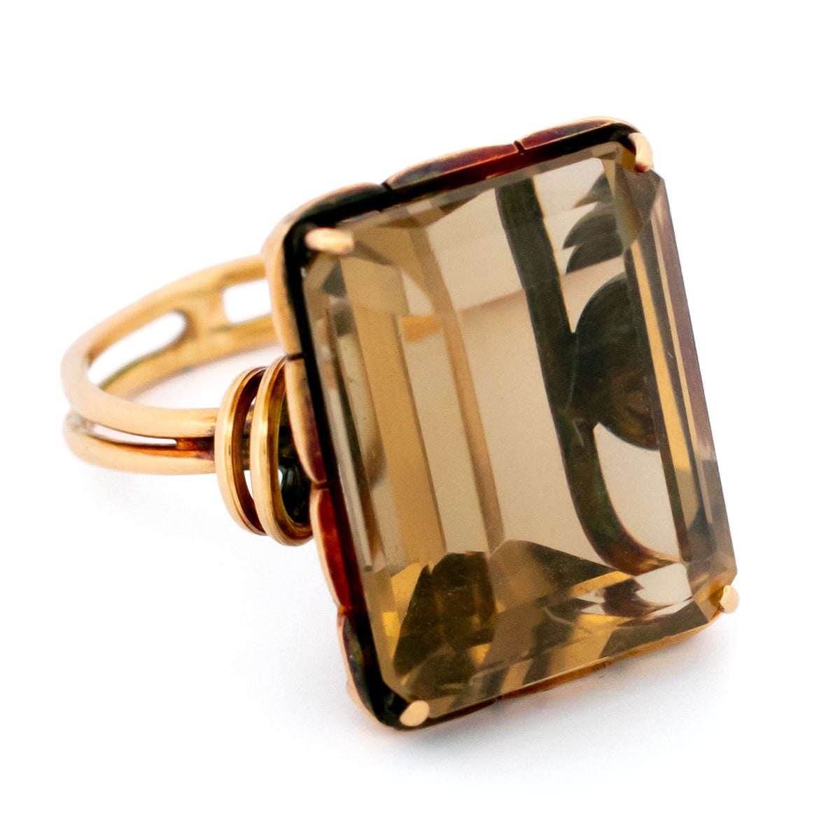 Quartz 14ct Solitaire Ring 