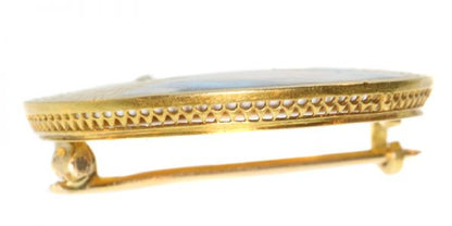 Antique Victorian Enamelled Portrait Brooch