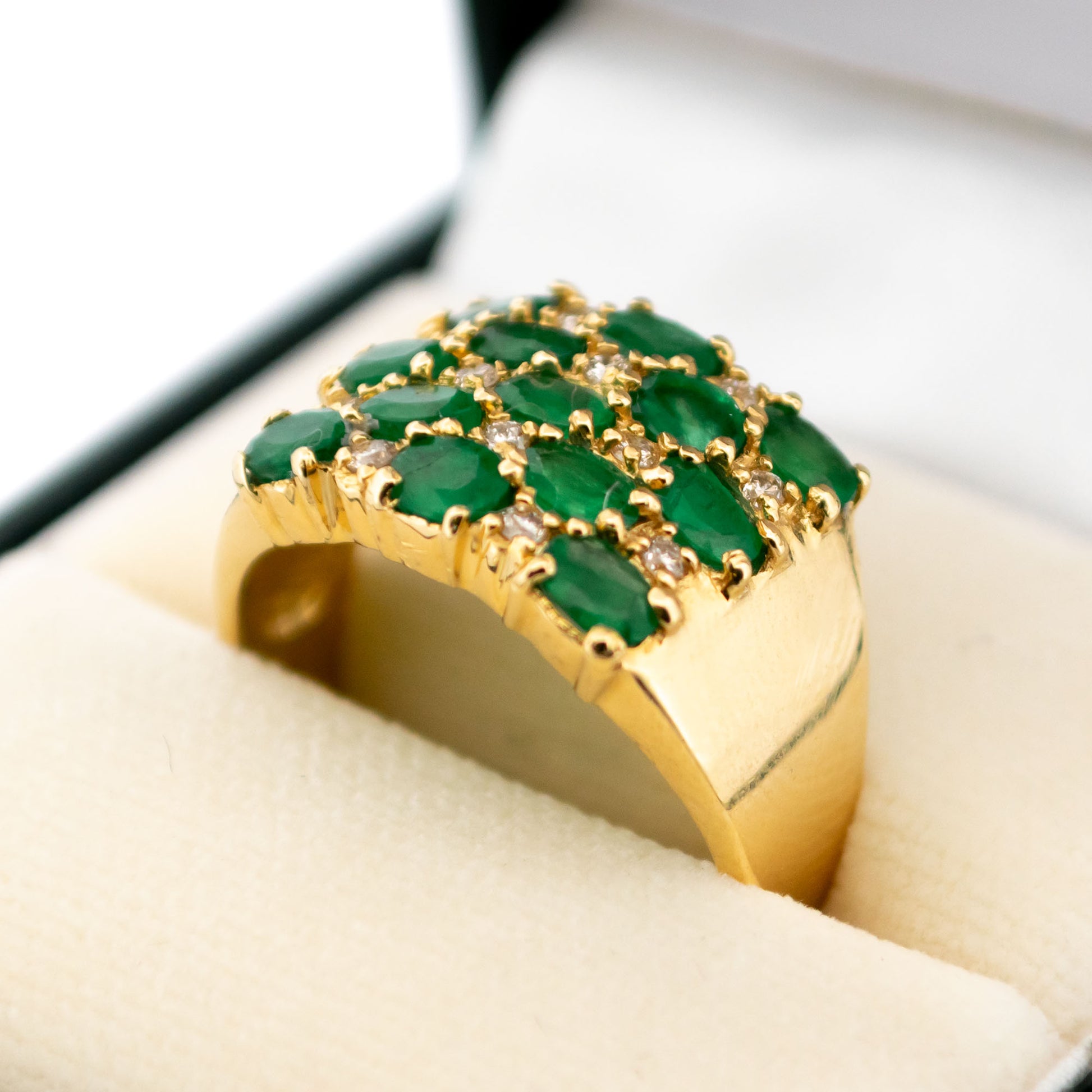 Diamond Emerald 18k Harem Ring 17070-9106