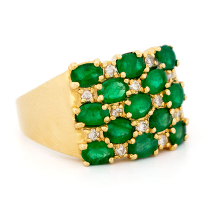 Diamond Emerald 18k Harem Ring 17070-9106