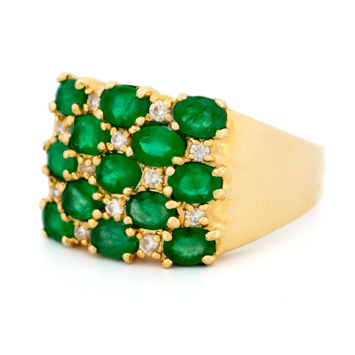 Diamond Emerald 18k Harem Ring 17070-9106