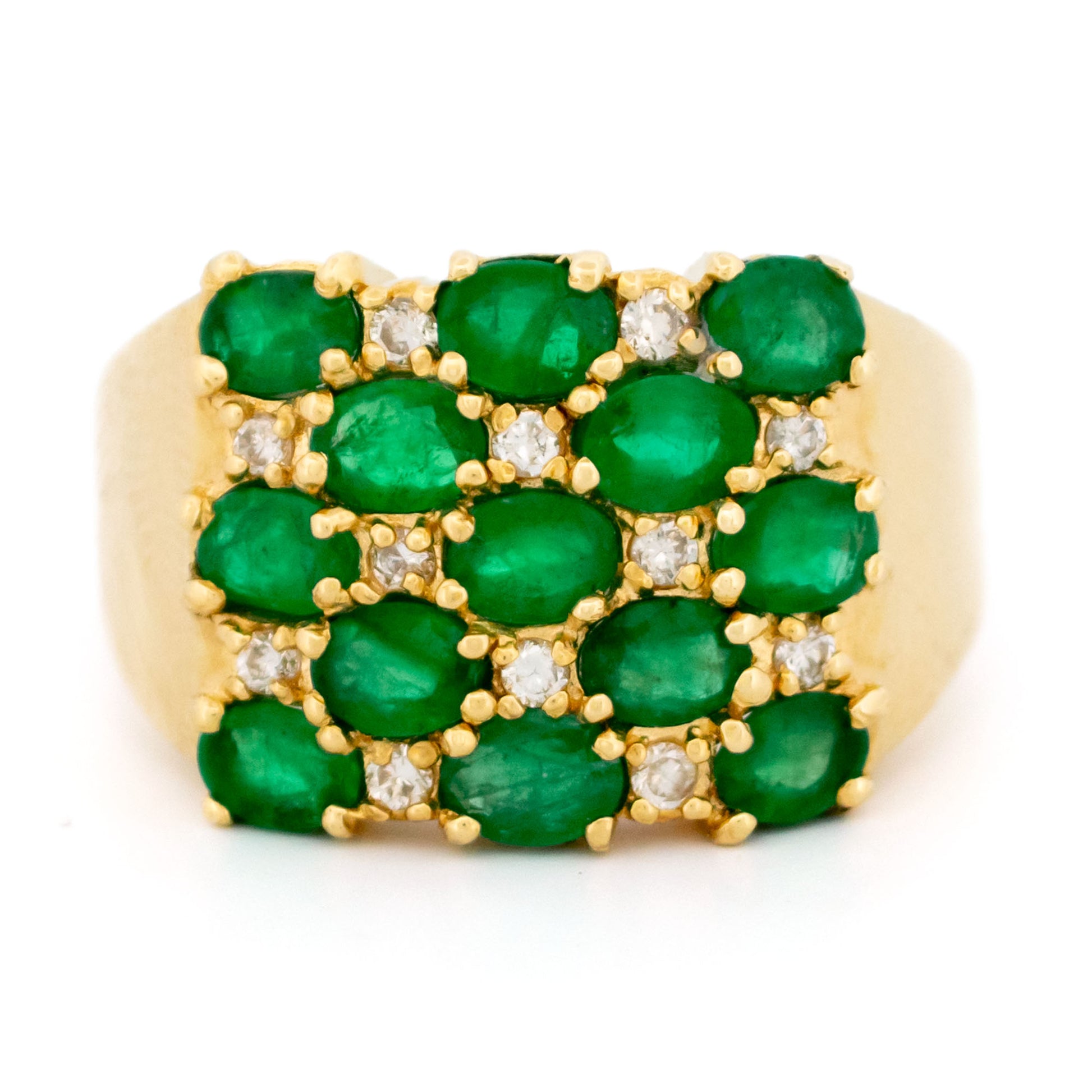 Diamond Emerald 18k Harem Ring 17070-9106