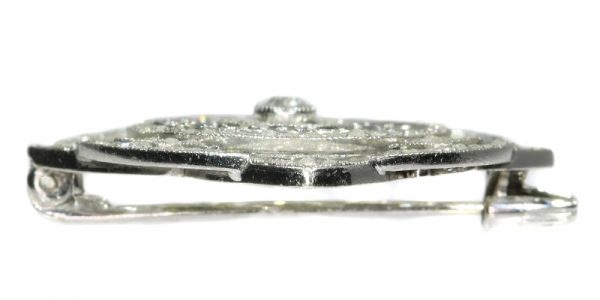 Antique Edwardian Old European Cut Diamond Platinum Brooch