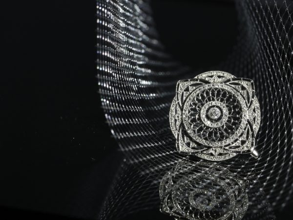 Antique Edwardian Old European Cut Diamond Platinum Brooch