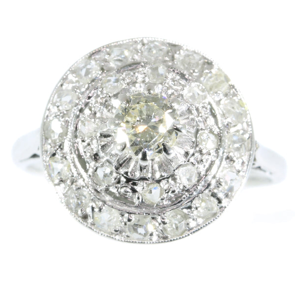 Antique Art Deco Diamond Cluster Engagement Ring