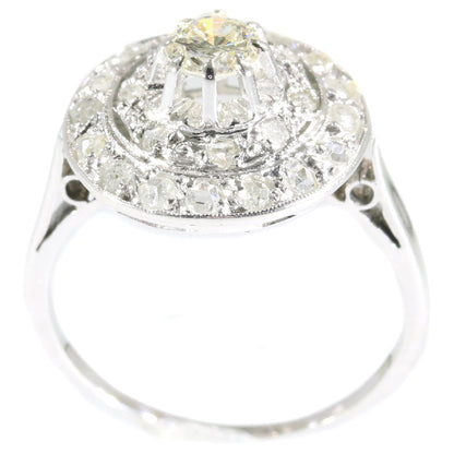 Antique Art Deco Diamond Cluster Engagement Ring