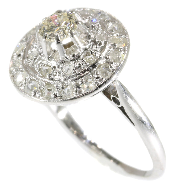 Antique Art Deco Diamond Cluster Engagement Ring