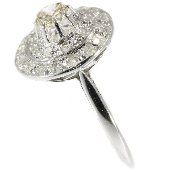 Antique Art Deco Diamond Cluster Engagement Ring