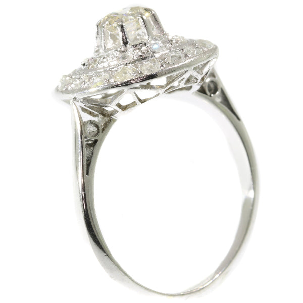 Antique Art Deco Diamond Cluster Engagement Ring