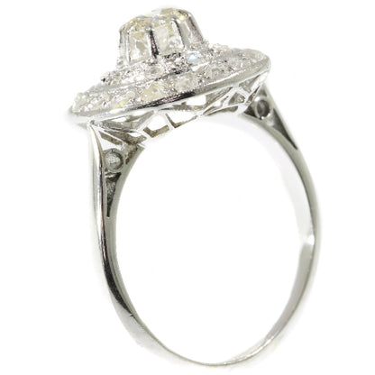 Antique Art Deco Diamond Cluster Engagement Ring