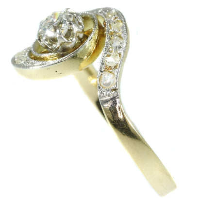 Antique Belle Epoque Tourbillon Diamond Engagement Ring