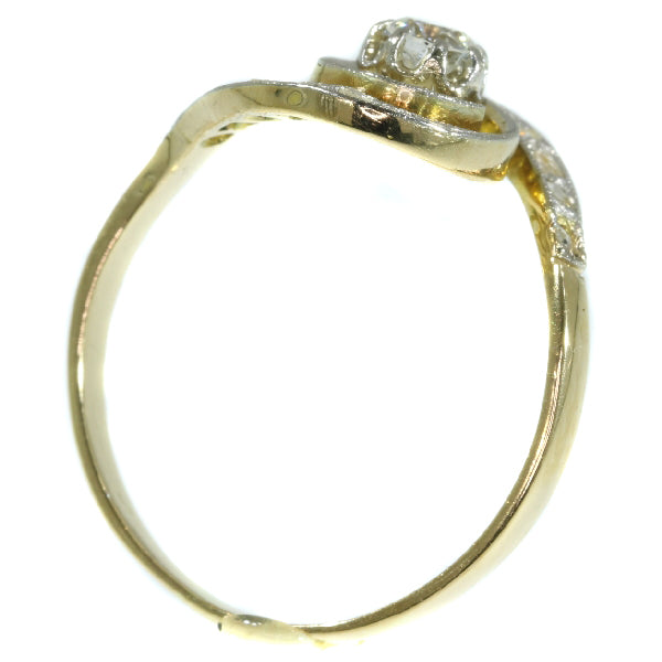Antique Belle Epoque Tourbillon Diamond Engagement Ring