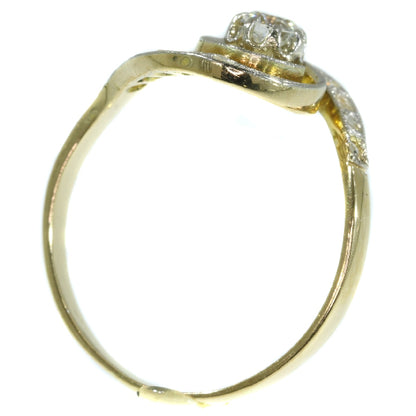 Antique Belle Epoque Tourbillon Diamond Engagement Ring
