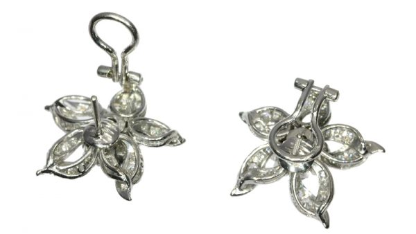 Vintage Brilliant Cut Diamond Ear Clips, 3.50ct