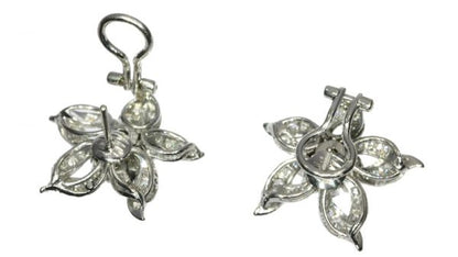 Vintage Brilliant Cut Diamond Ear Clips, 3.50ct