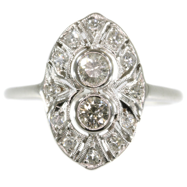 Antique Art Deco Brilliant Cut Diamond White Gold Engagement Ring