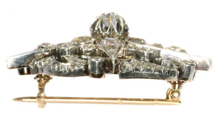 Antique Victorian French Diamond Five Point Star Brooch