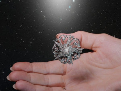 Antique Victorian French Diamond Five Point Star Brooch