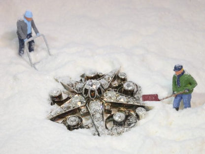 Antique Victorian French Diamond Five Point Star Brooch