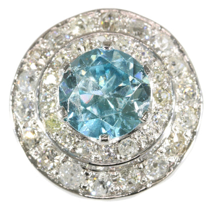 Vintage Fifties Large Starlite and Diamond Platinum Ring