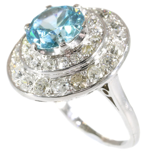 Vintage Fifties Large Starlite and Diamond Platinum Ring