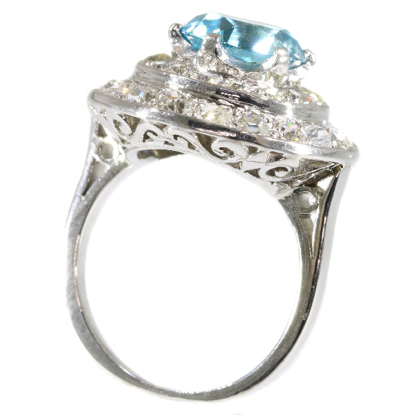 Vintage Fifties Large Starlite and Diamond Platinum Ring