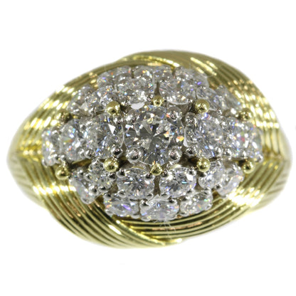 Vintage Mauboussin Fifties Diamond Cluster Ring