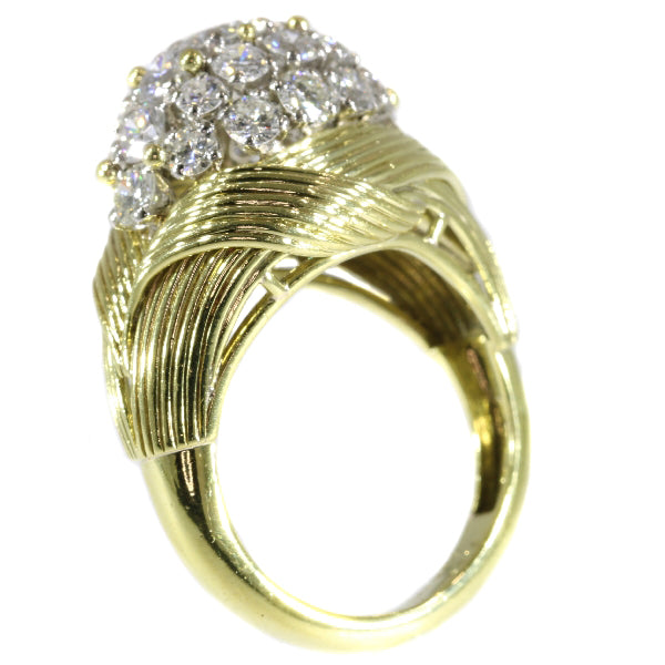 Vintage Mauboussin Fifties Diamond Cluster Ring