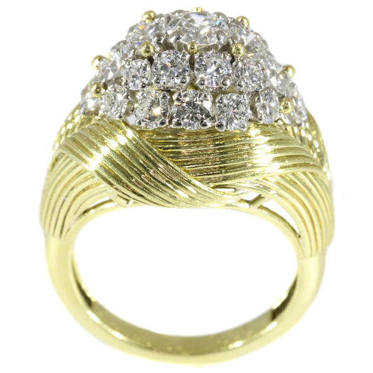 Vintage Mauboussin Fifties Diamond Cluster Ring