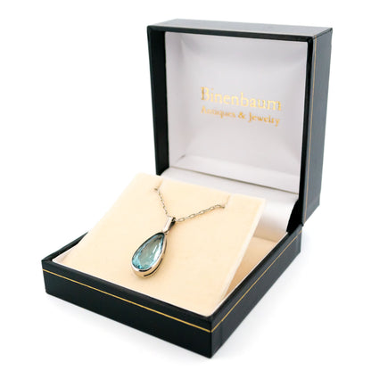 Vintage Platinum and 18 Carat Gold Aquamarine Pendant, 4.00 Carats