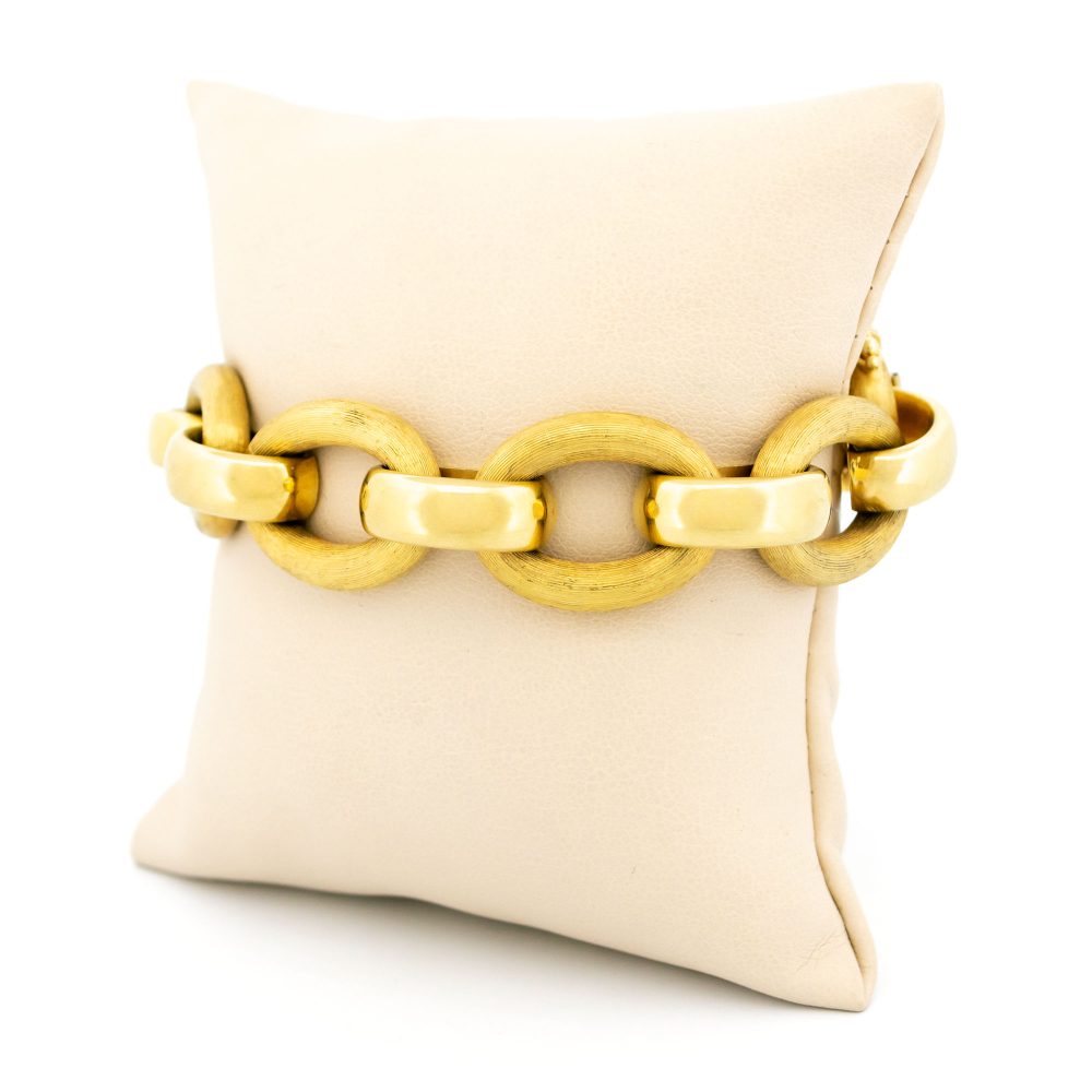 Vintage 14 Carat Yellow Gold Fancy Cable Link Bracelet