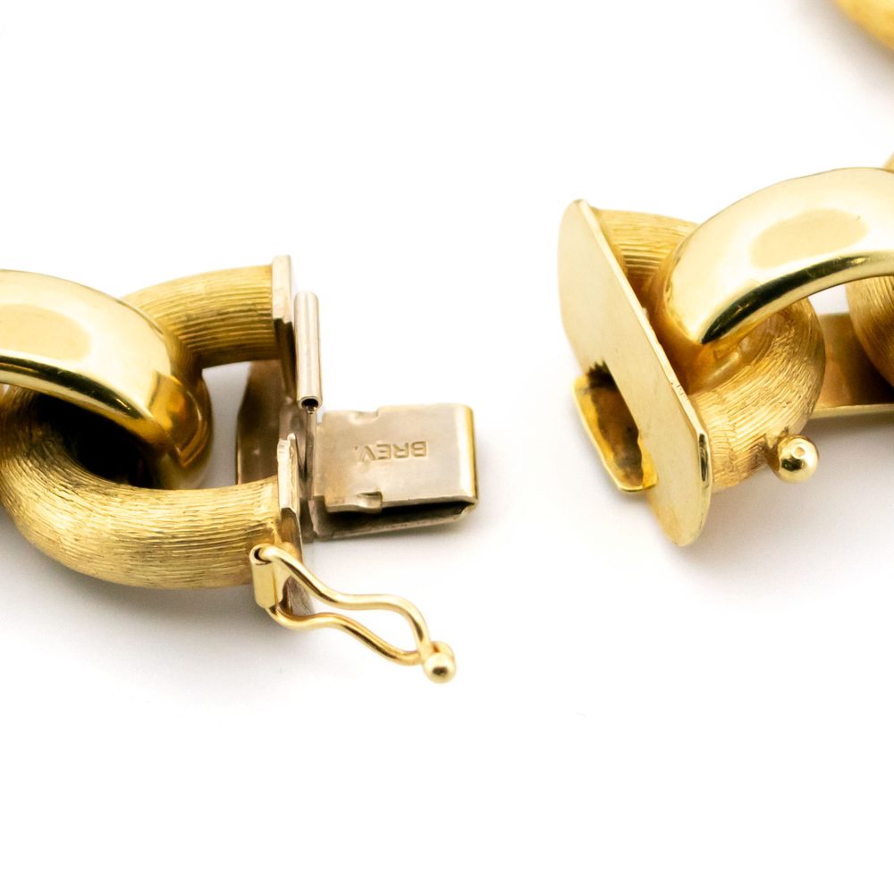 Vintage 14 Carat Yellow Gold Fancy Cable Link Bracelet