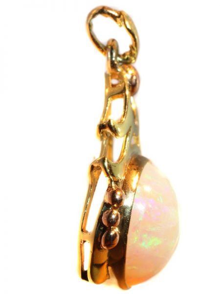 Vintage Thirties Cabochon Opal Bi-Colour Gold Pendant