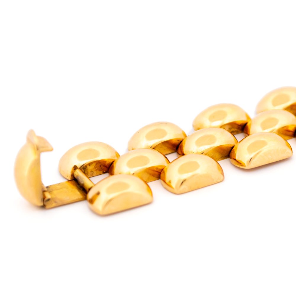 Vintage 18 Carat Yellow Gold Panther Link Bracelet