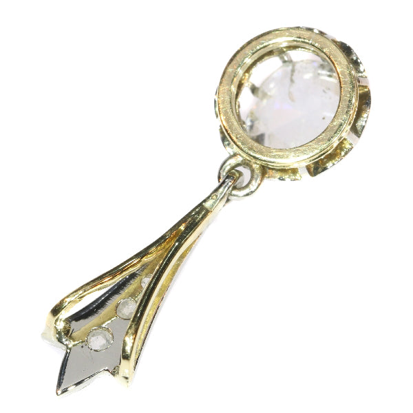 Antique Belle Epoque Large Rose Cut Diamond Pendant