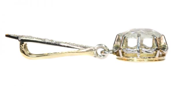 Antique Belle Epoque Large Rose Cut Diamond Pendant