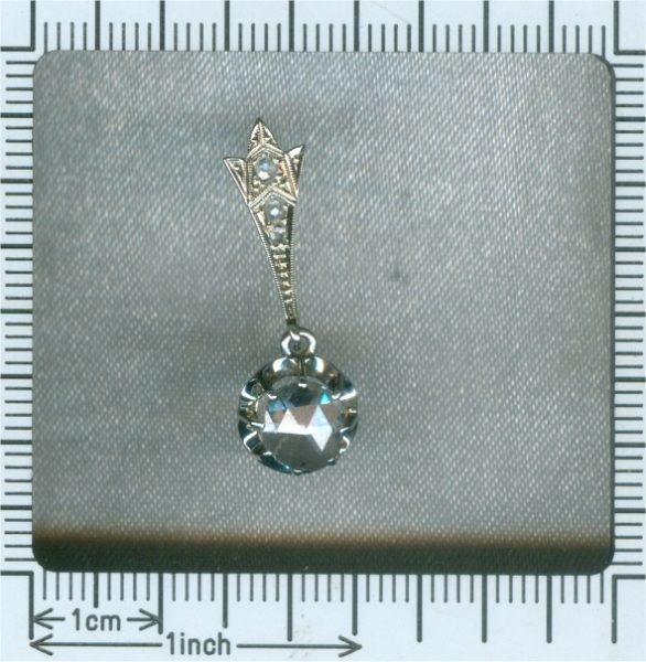 Antique Belle Epoque Large Rose Cut Diamond Pendant