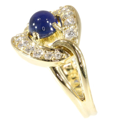 Vintage Cartier Sapphire And Diamond Ring In 18 Carat Yellow Gold