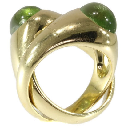 Vintage Italian Pomellato Demantoid Garnet Intertwined Gold Ring