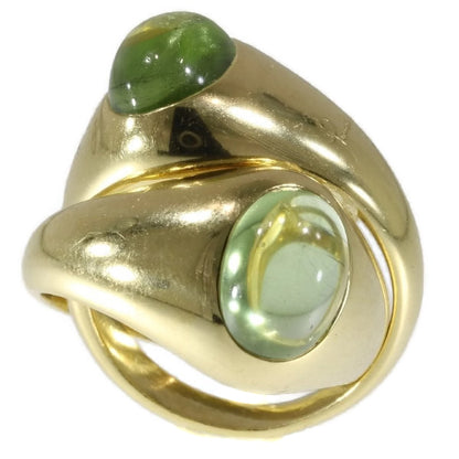 Vintage Italian Pomellato Demantoid Garnet Intertwined Gold Ring