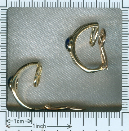 Vintage Boucheron Cabochon Sapphire Ear Clips, 18ct Yellow Gold