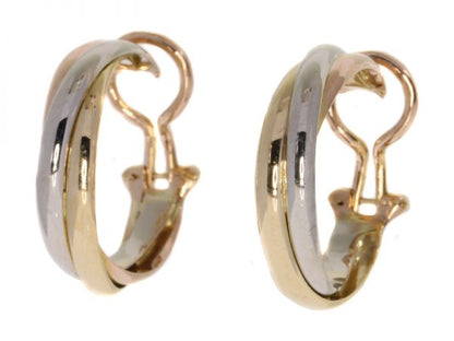 Vintage Cartier Trinity Tri-Colour Gold Ear Clips