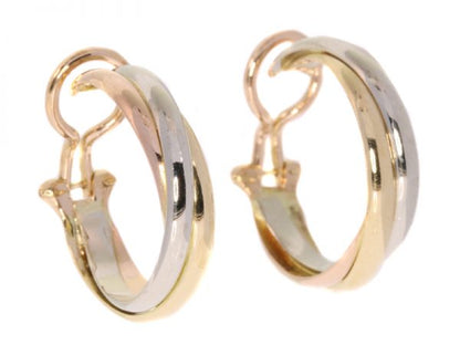 Vintage Cartier Trinity Tri-Colour Gold Ear Clips
