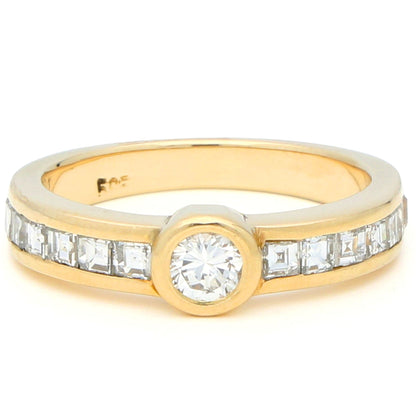 Diamond 14ct Bezel Set Ring 