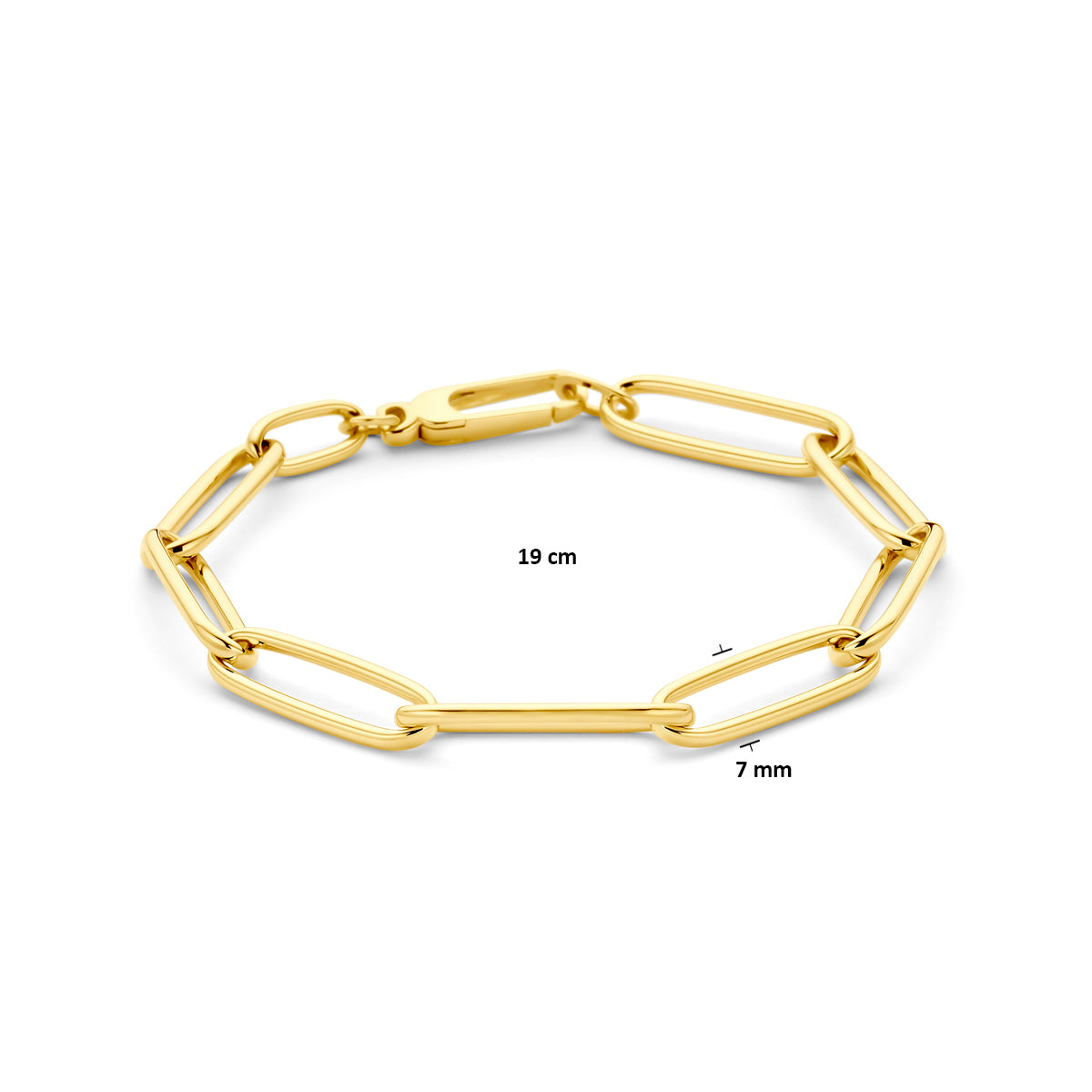 Modern 14ct Yellow Gold Paperclip Link Bracelet