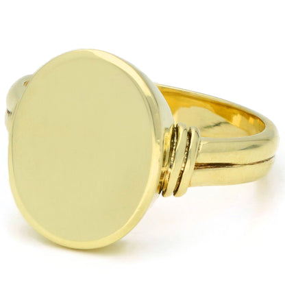 14k Plain Oval Shape Gold Signet Ring 17496-9209