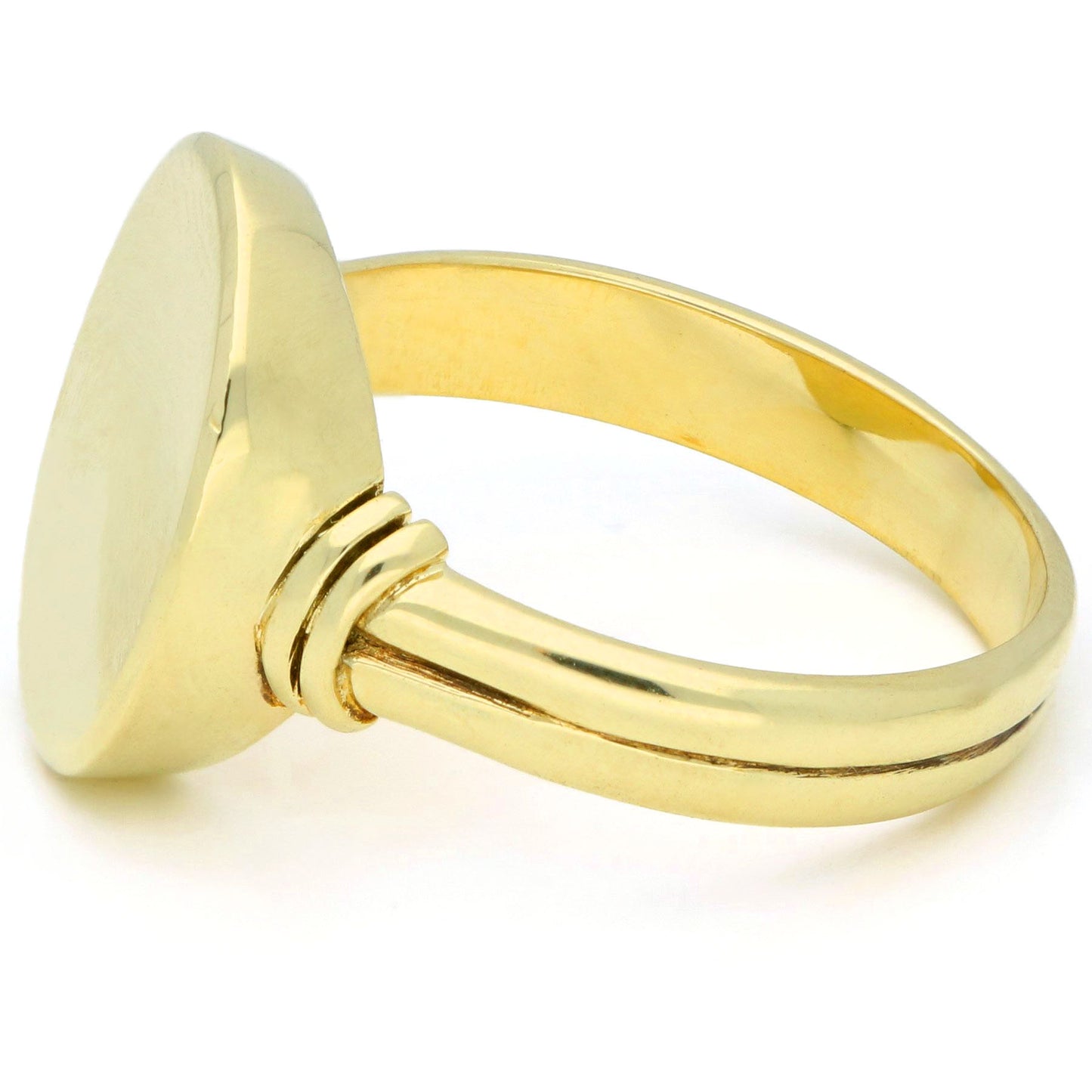 14k Plain Oval Shape Gold Signet Ring 17496-9209