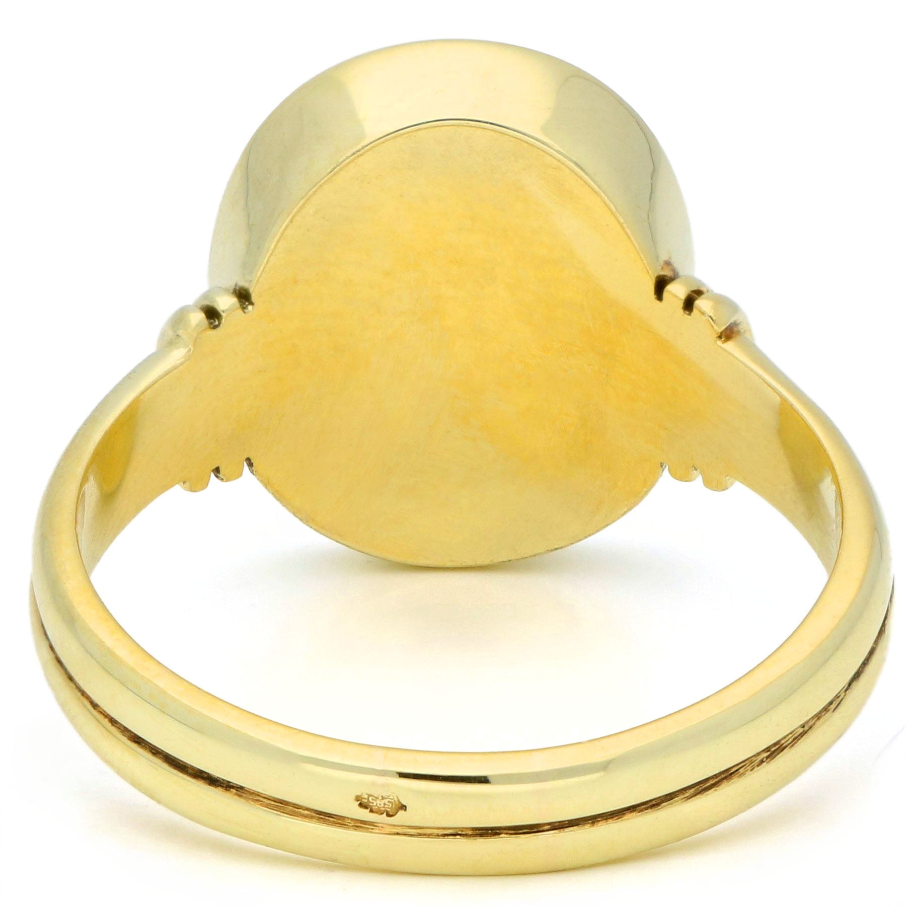 14k Plain Oval Shape Gold Signet Ring 17496-9209
